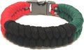 African American Flag Paracord Bracelet Size 8.5 - Durable Everyday