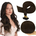 Full Shine Ktip Human Hair Extensions 20 in - Natural Seamless Blend