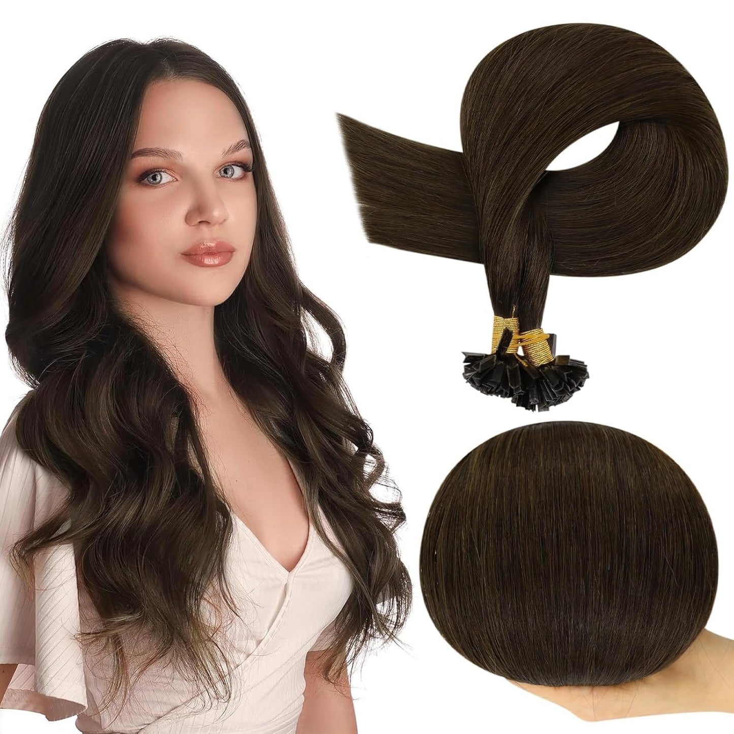 Full Shine Ktip Human Hair Extensions for Natural Style