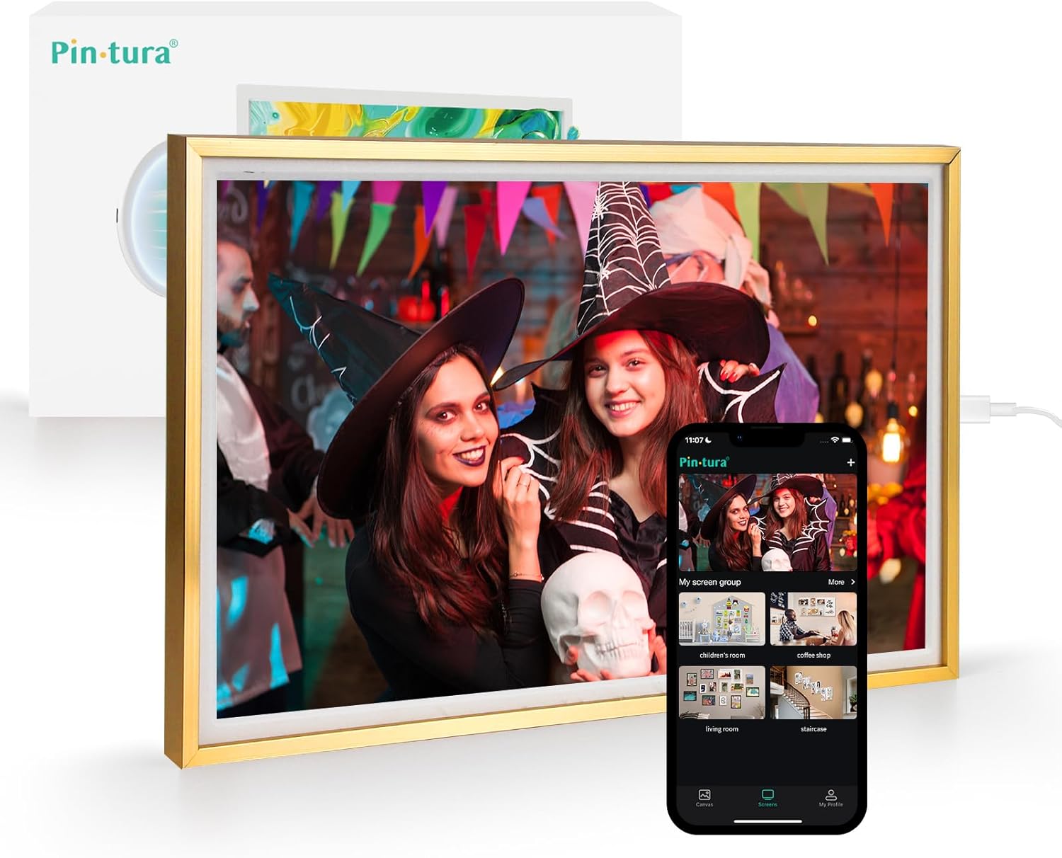 10.1 Gold Digital Picture Frame with WiFi and 64GB Storage