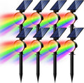 nipify Solar Spot Lights 8 Pack RGB - Adjustable Outdoor Spotlights
