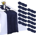 Navy Blue Cheesecloth Table Runner 35 x 120 in 12 Pack - Boho Sheer