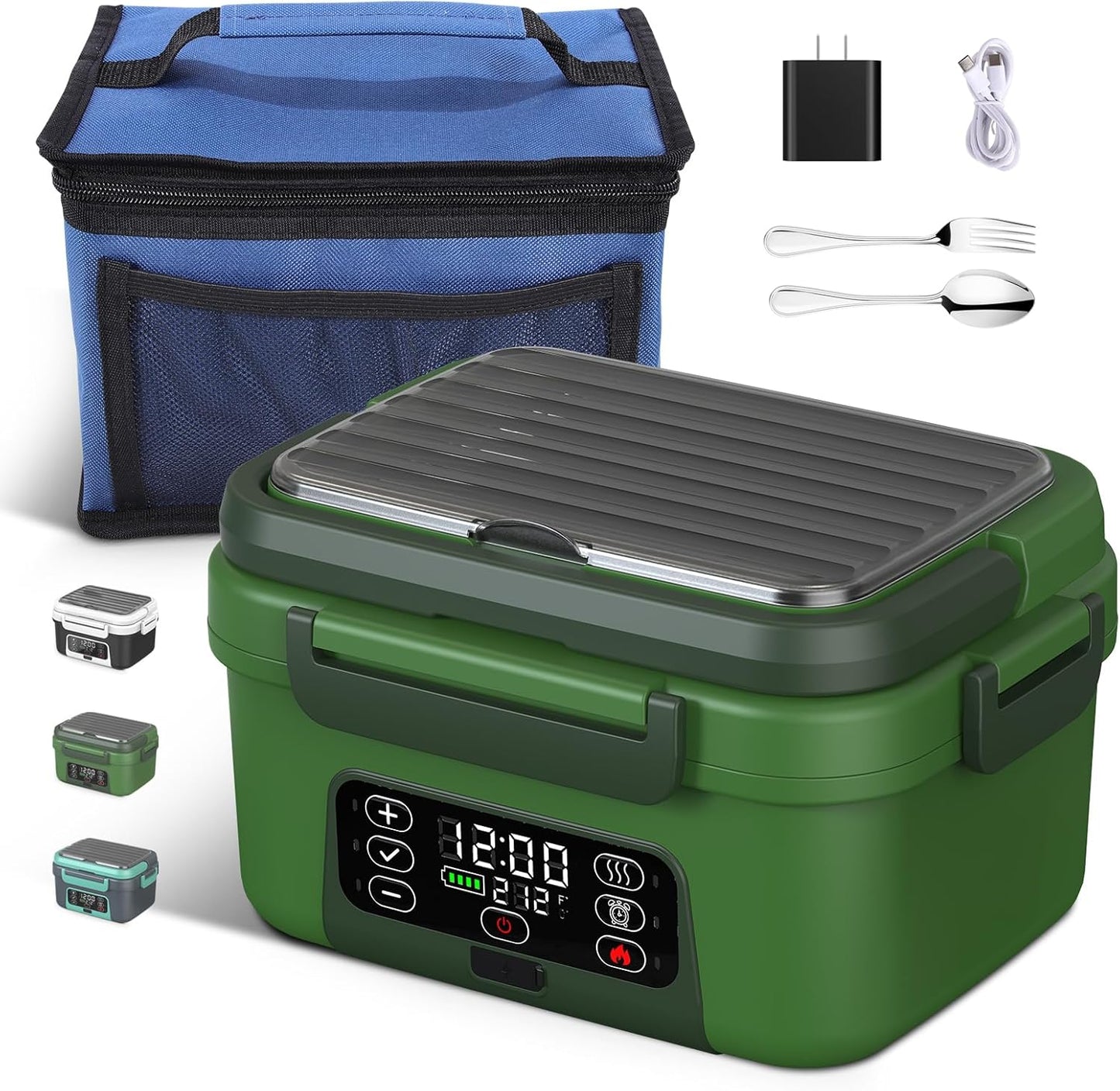 Cordless Electric Heated Lunch Box - Smart Self-Heating Food Warmer