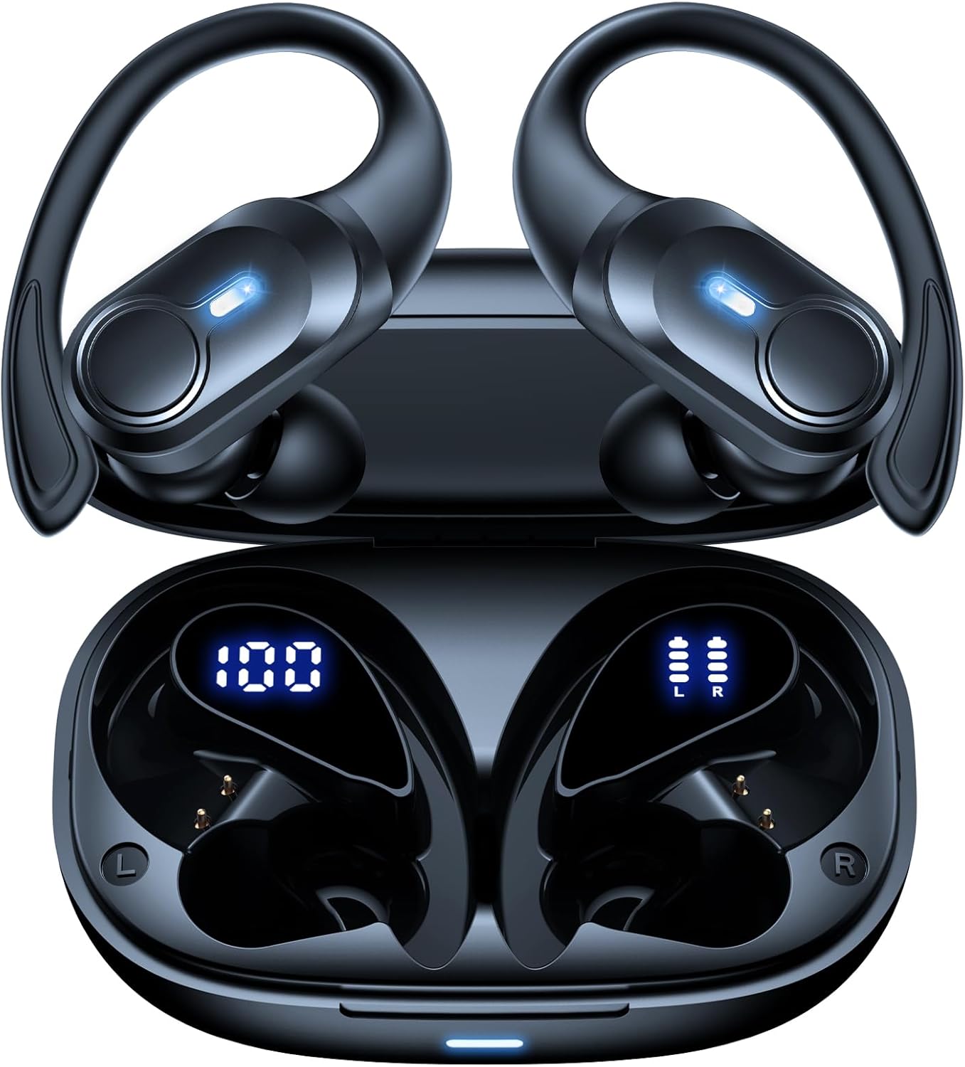 BOLOXA Waterproof Wireless Earbuds - 70H Playback, Deep Bass, Sport Ready