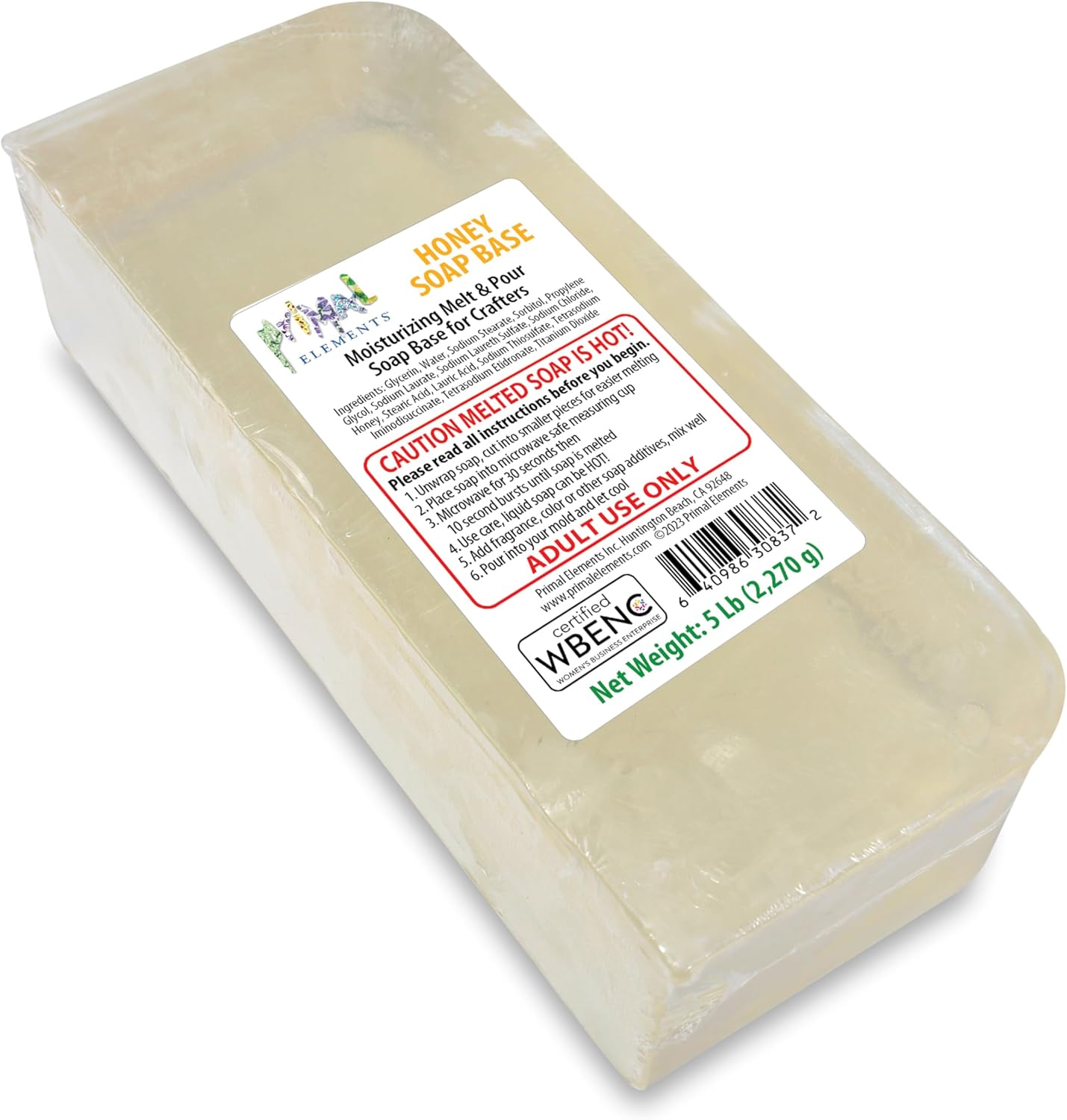 Primal Elements Honey Soap Base - Perfect for Crafting Soaps