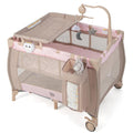 3 in 1 Pink Pack and Play with Bassinet and Changing Table - Portable