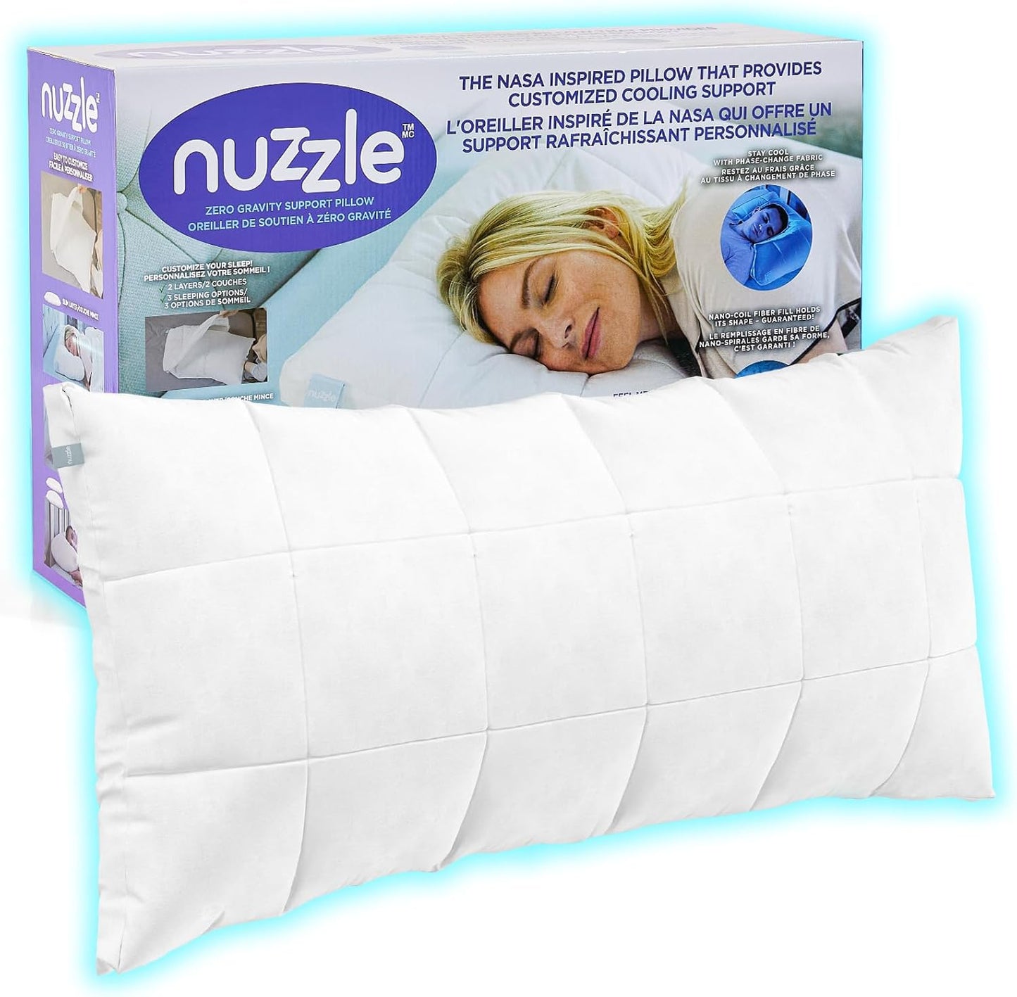 Nuzzle Adjustable Pillow for Side Sleepers - Luxury King Size