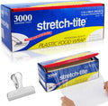 Stretch Tite Plastic Wrap For Food With Slide Cutter - 3,000 sq ft