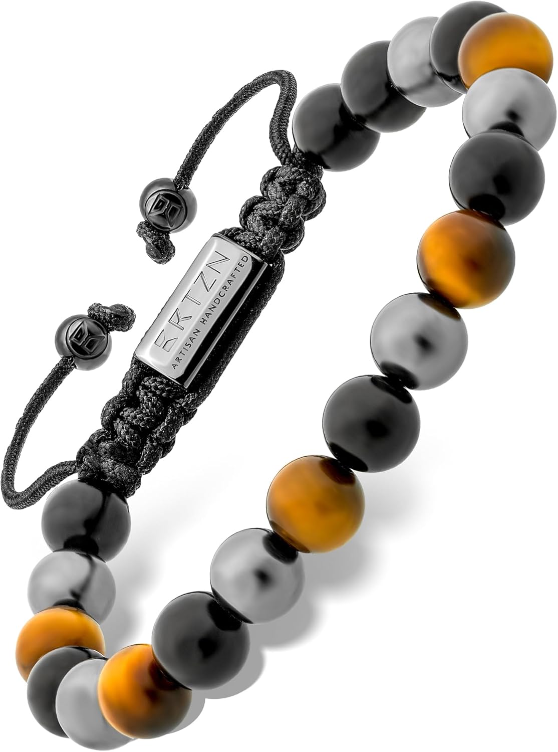 RTZN Triple Protection Bracelet for Men with Tiger Eye & Obsidian