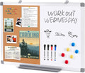 Dry Erase Board Cork Board Combo 24x18 - Dual Surface Organizer