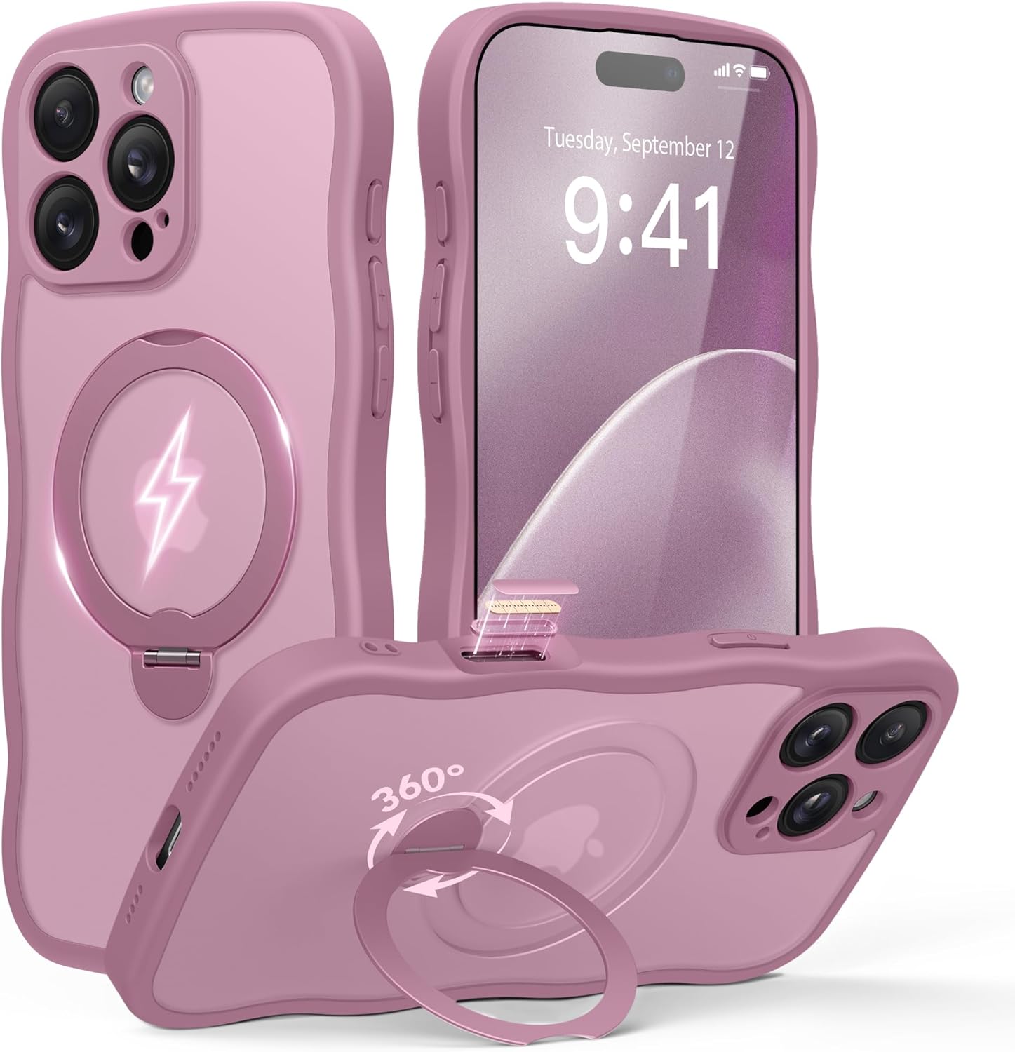 GolbinBox iPhone 16 Pro Case with 360 Spin Magnetic Stand