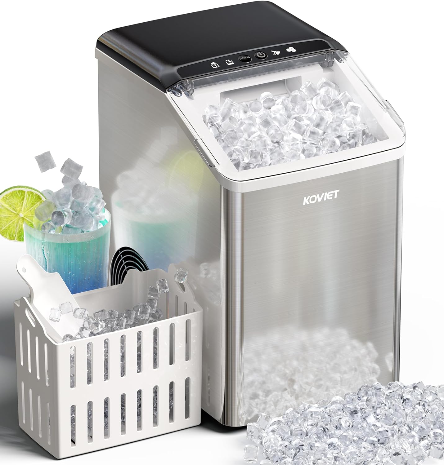 Nugget Ice Maker Countertop for Soft Chewable Ice at Home