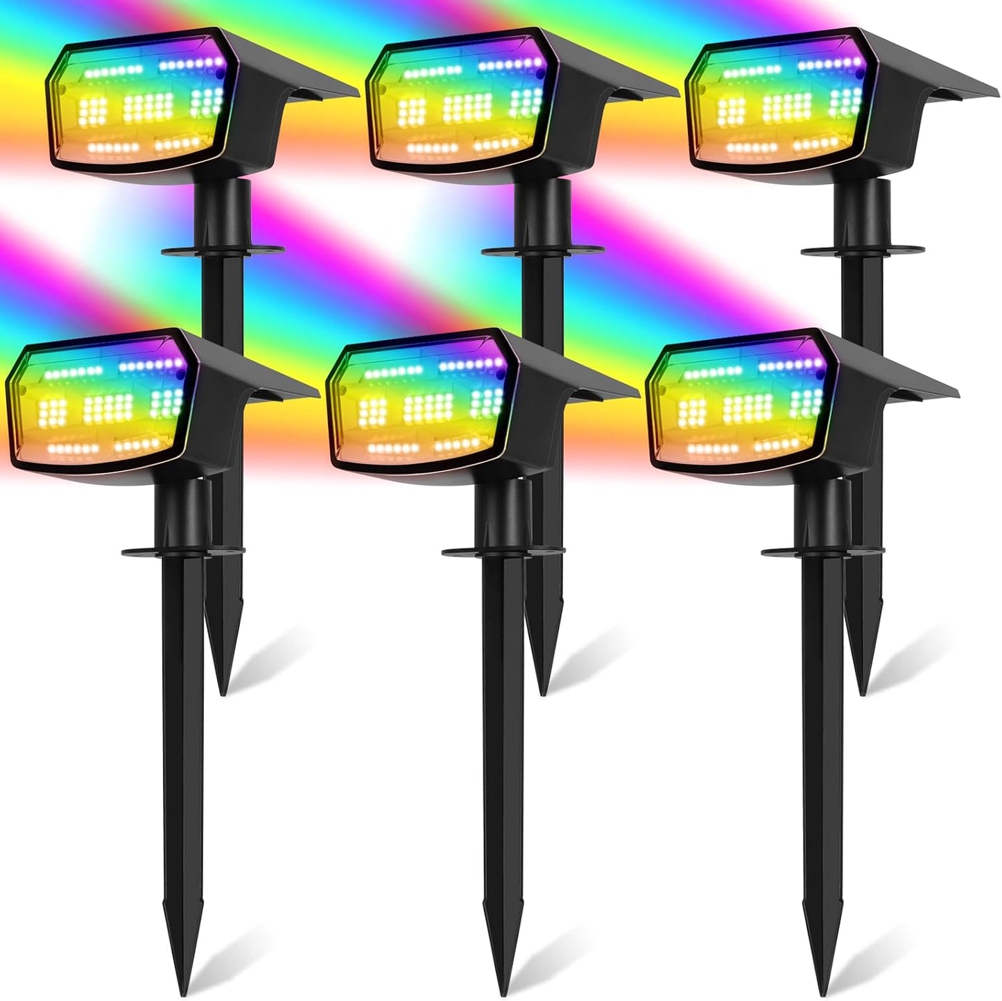 6-Pack Solar Spot Lights Outdoor Waterproof IP65 for Your Yard