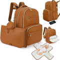 3-in-1 Faux Leather Diaper Bag Backpack for Stylish Parents