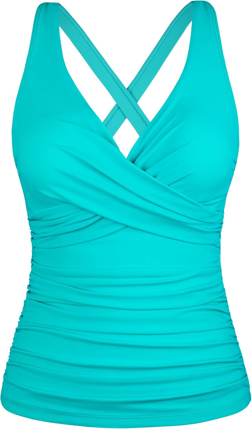 Firpearl Underwire Tankini Top for Big Busted Women Swimwear