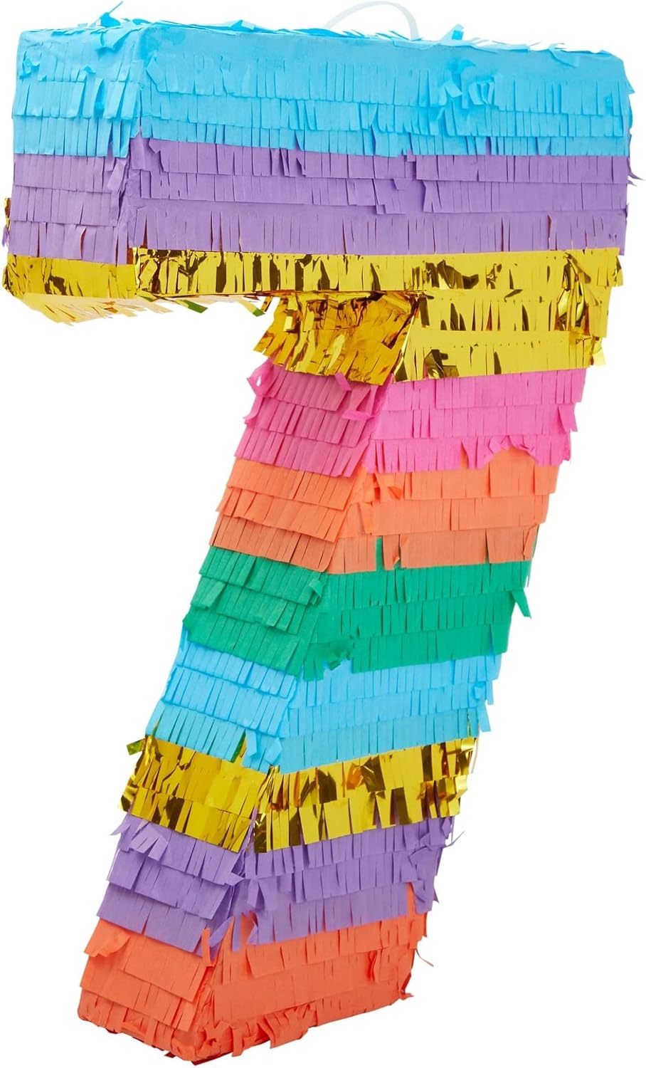 Rainbow Number 7 Pinata for Birthday Party Decoration Fun