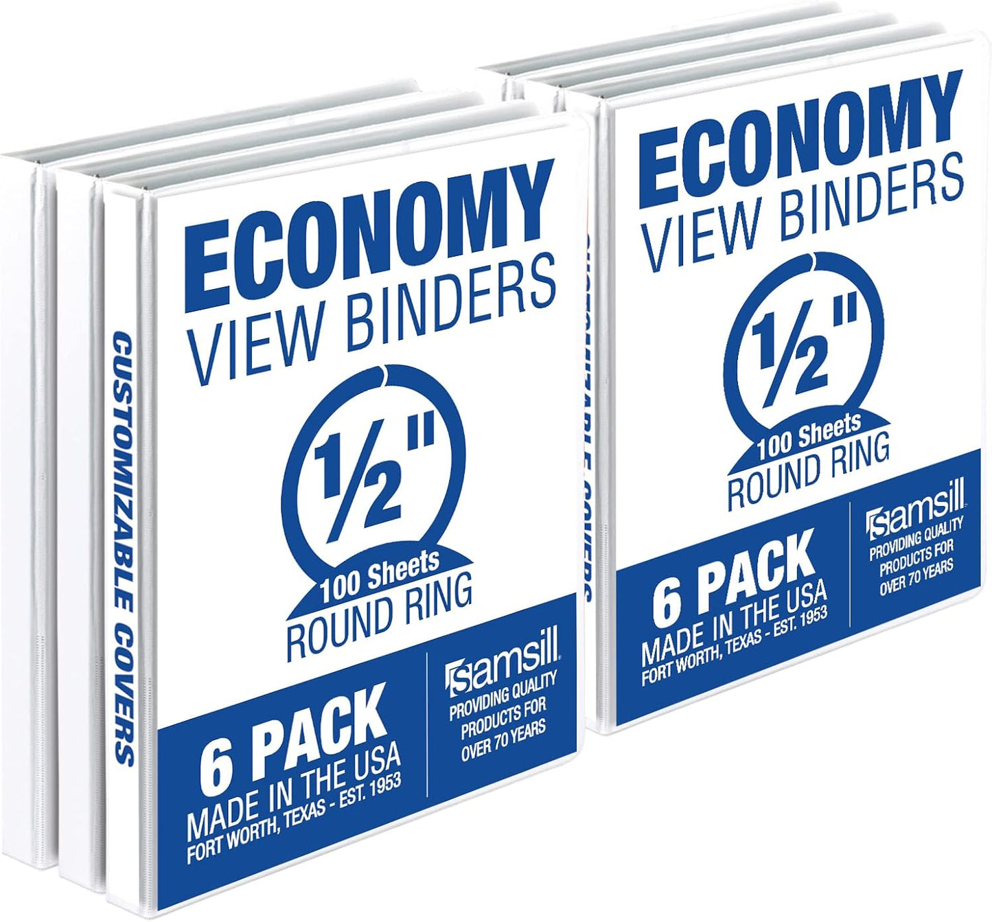 Samsill 0.5 Inch 3 Ring Binder for School, Home, Office Use