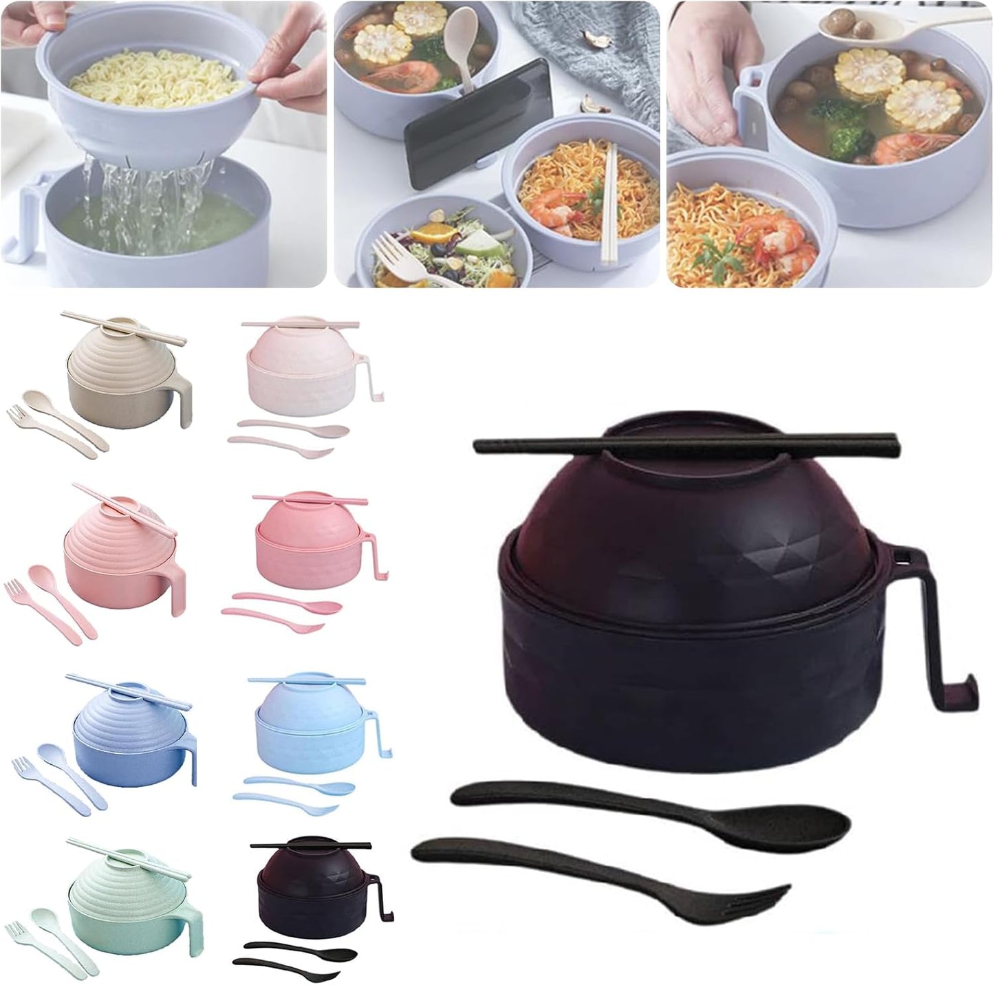 6 Piece Ramen Bowl Set - Quick & Easy Microwavable