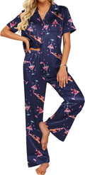 Ekouaer Silk Pajamas for Womens Set 2 Piece Satin Pjs - Soft, Wide Leg