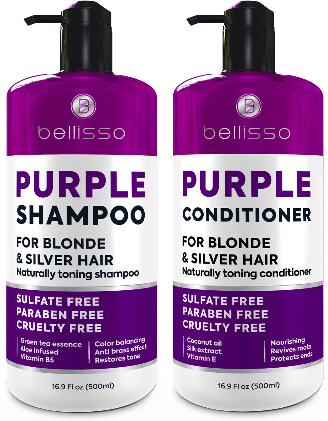 BELLISSO Purple Shampoo Set - Tone & Brighten Hair