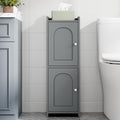 Gray Corner Bathroom Storage Cabinet for Narrow Spaces - Tall 29.5in