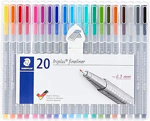 STAEDTLER triplus fineliner Set of 20 for Writing and Drawing