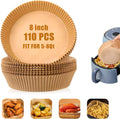 Air Fryer Paper Liners 110 PCS 8in - Nonstick Parchment for Easy