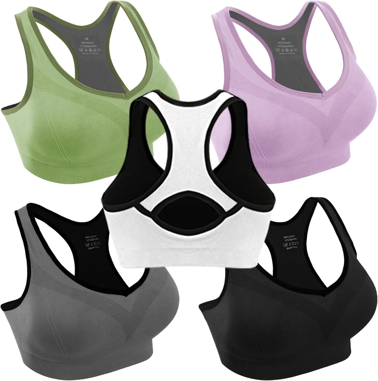 Double Couple Women Racerback Sports Bras for High Impact Workouts