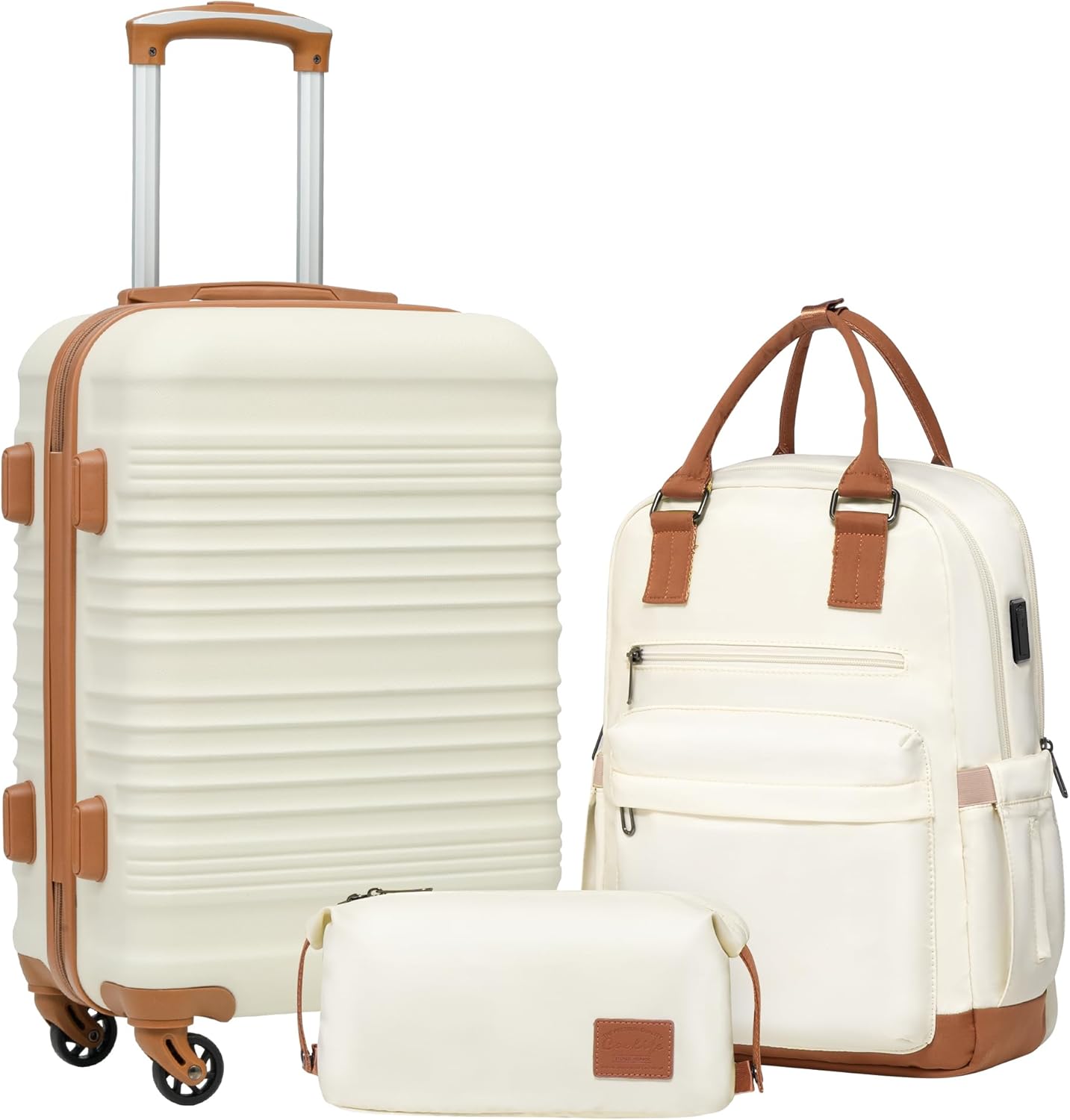 Coolife Luggage Set 3 Piece Hardside Suitcase with TSA Lock