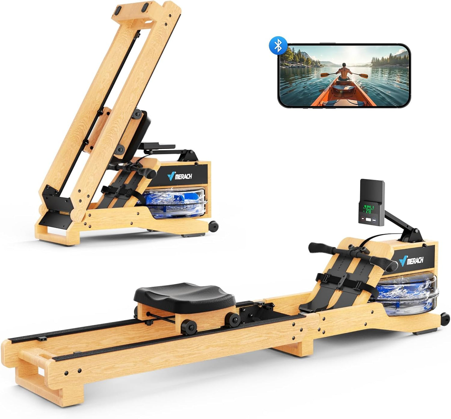 MERACH Water Rowing Machine for Home with 400LBS Capacity