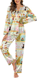 Silk Pajamas For Women Satin 2-Piece Set - Long Sleeve Comfort
