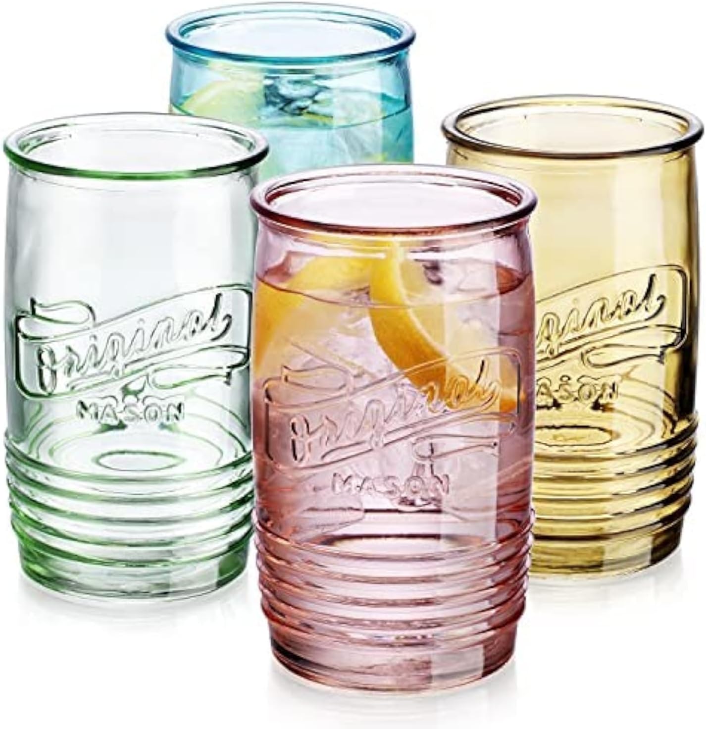 Glaver's 4-pc Mason Collins Glasses Set - Assorted Colors, 20oz