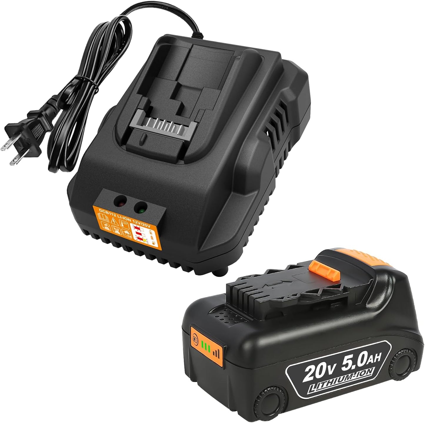20V Max Battery Replacement for Dewalt with Charger Station