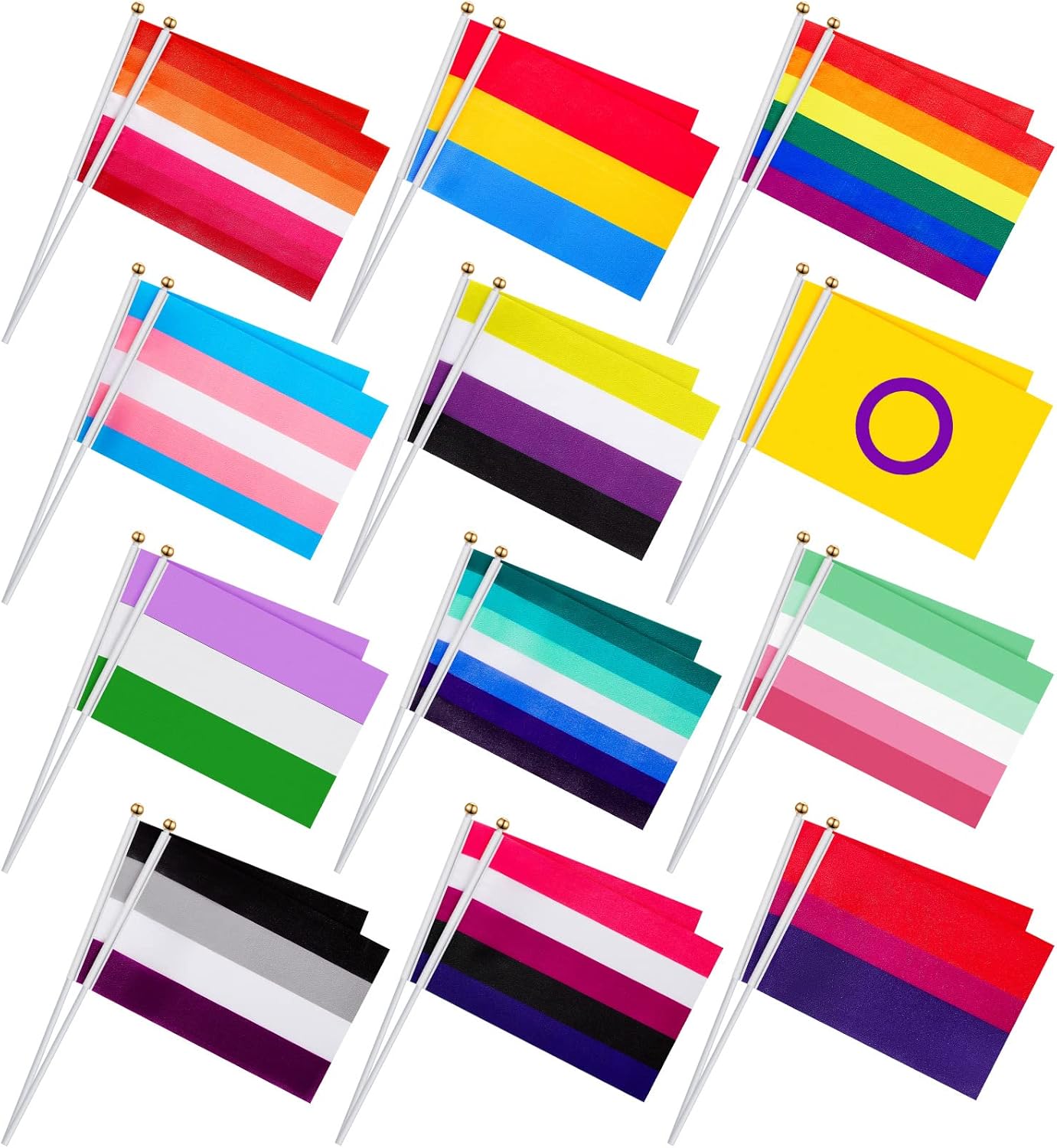216 Pcs Mini Pride Flags Set for LGBTQ Celebrations and Events