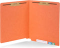 Orange End Tab Fastener File Folders 50 Pack - Durable 2-Prong Letter