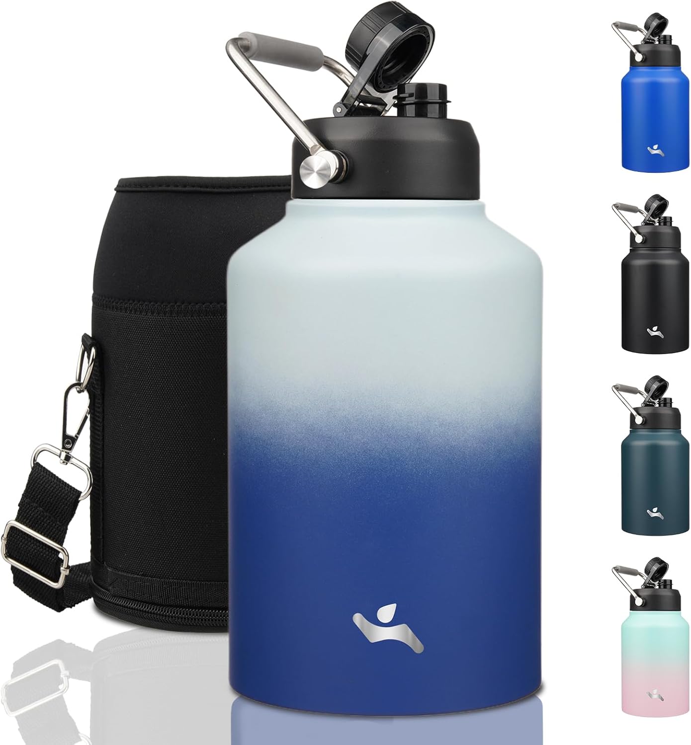 1 Gallon Insulated Water Bottle with Handle for Hydration