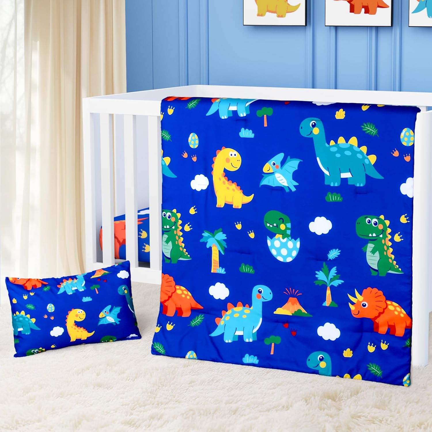 Dinosaur Baby Crib Bedding Set for Boys - Soft Comforter Set