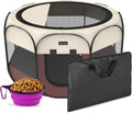 Portable Pet Playpen 8-Panel Puppy Pen with Shade Cover - Travel Ready