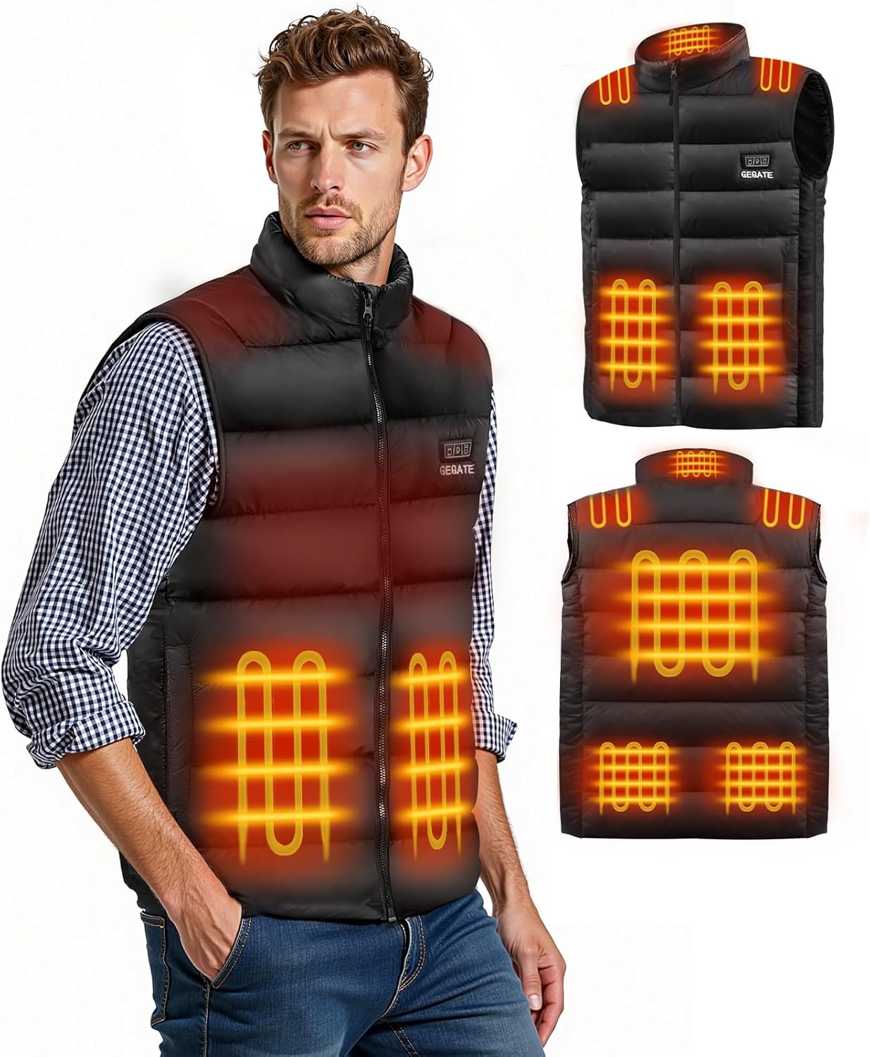 Heated Vest Adjustable Size for Men and Women with Battery