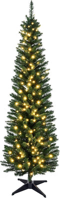 Pre-Lit Slim Noble Fir 5 ft Artificial Christmas Tree - Warm LED