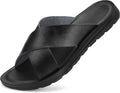 Phefee Men's Sandals Cross Slides Soft Cushion Footbed - Comfortable