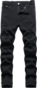 Men's Slim Fit Stretch Ripped Jeans - Comfortable Distressed