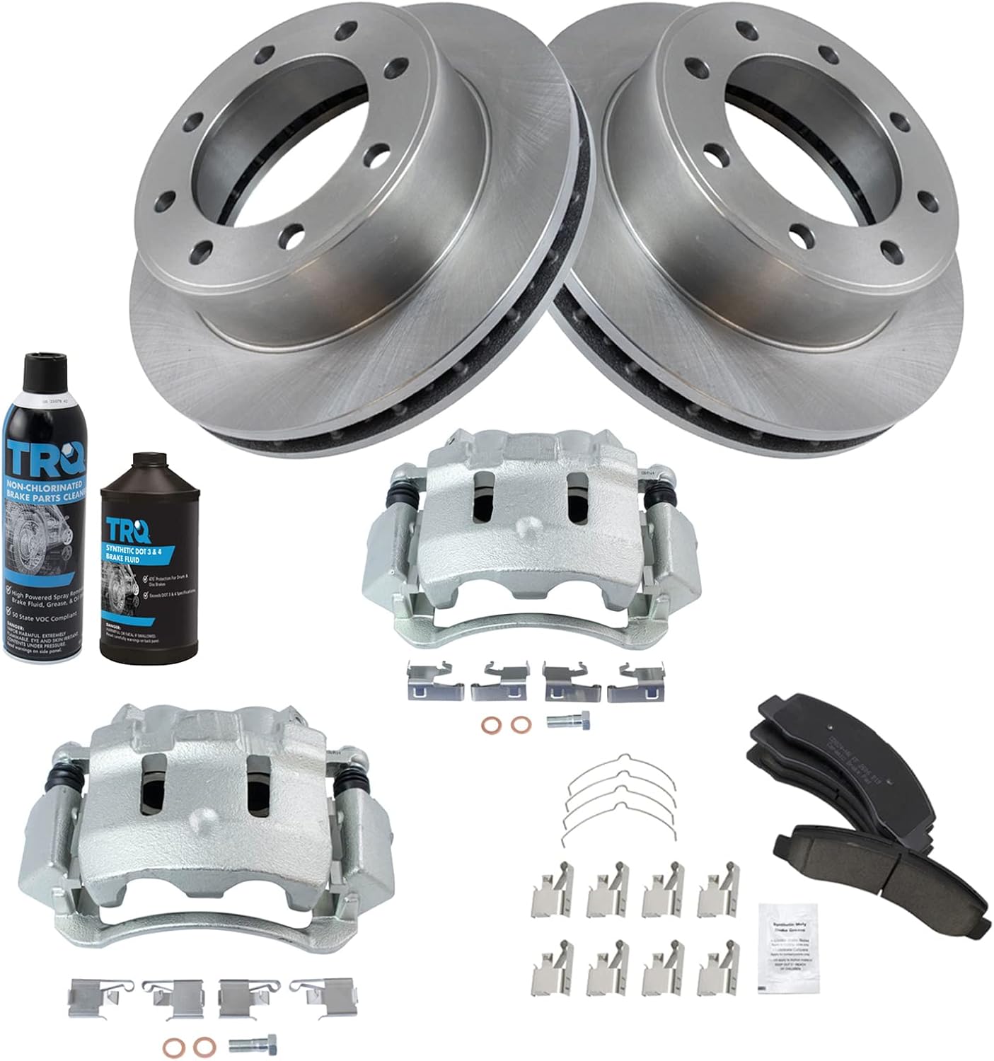 TRQ Front Brake Pad & Rotor Kit for Ford Excursion & F-250