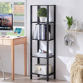 54in Tall Bookshelf 5-Tier Small Narrow Bookcase - Space-Saving Slim
