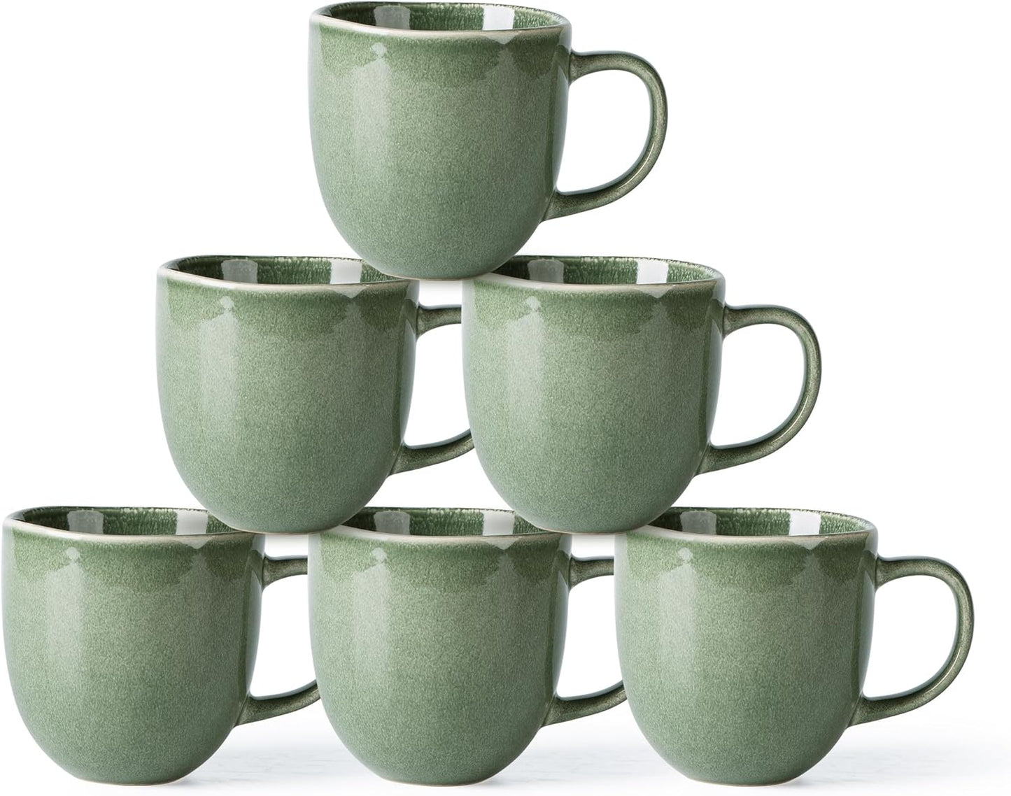 12oz Ceramic Coffee Mugs Set of 6 for Modern Home Use