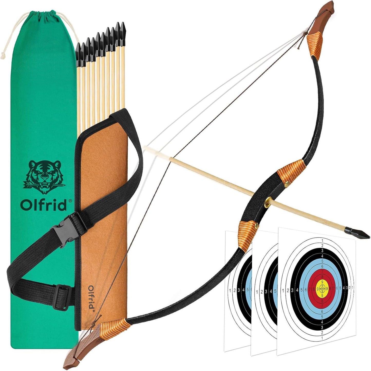 Olfrid Kids Wooden Bow & Arrow Set - Ultimate Archery Fun!