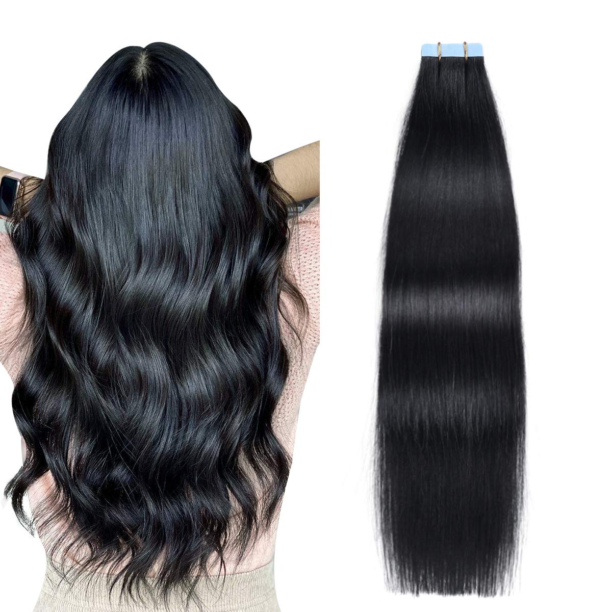 Tape in Hair Extensions Human Hair 18 inches for Stunning Looks