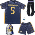 Madrid Away New Bellingham No 5 Kids Soccer Jersey Kit - Youth Set