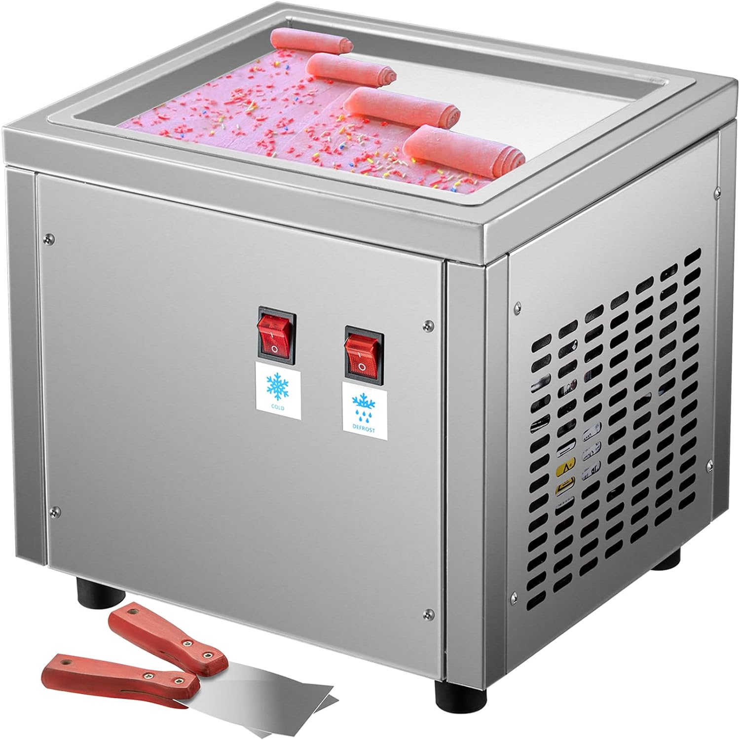 VEVOR Ice Cream Roll Maker - 220W Stir-Fried Yogurt Machine