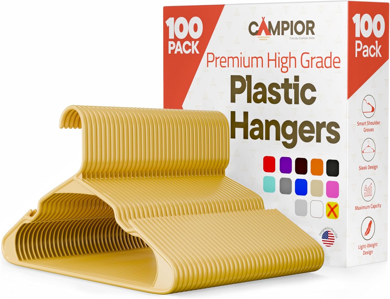 Plastic Clothes Hangers Set for Organizing Clothes and Coats